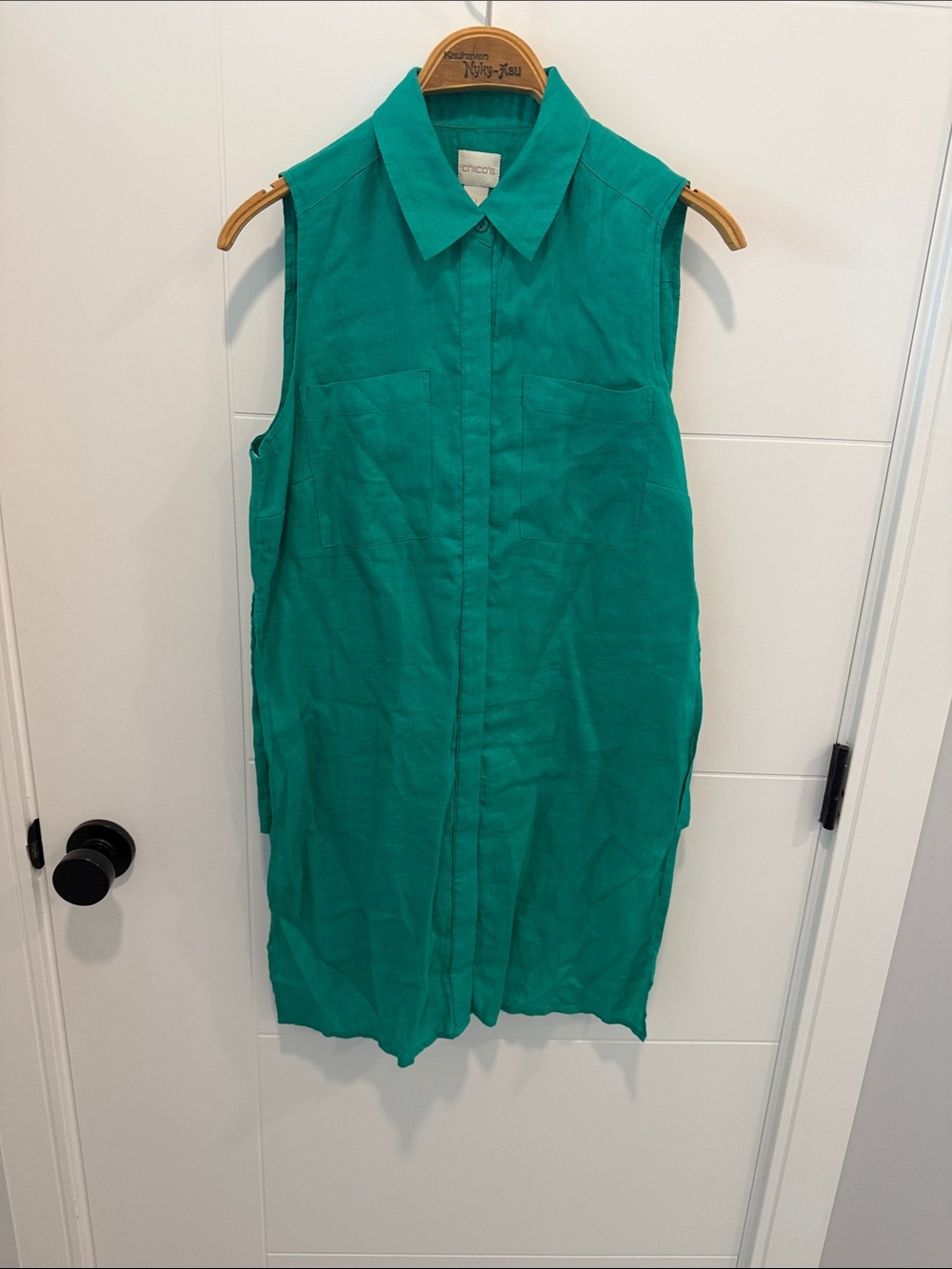 Chico's Teal Collared Button-Front Tunic dress size 0